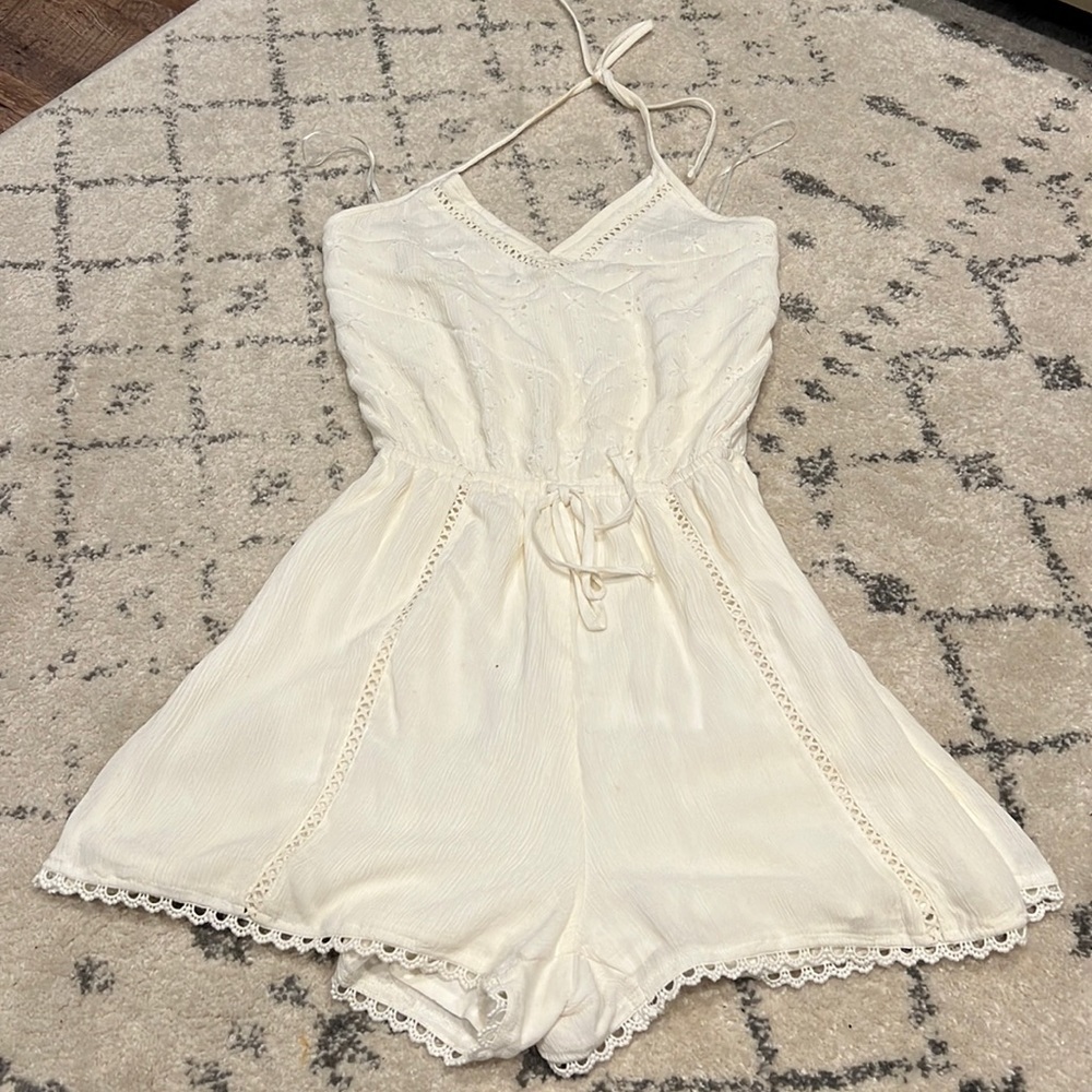 Ivory Hollister Halter Top Romper